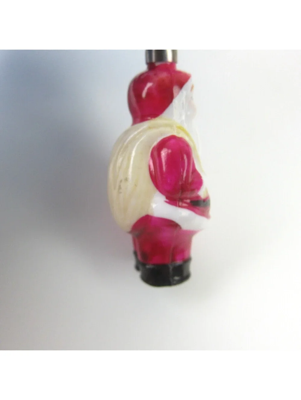Vintage Santa Claus Christmas Milk Glass Light Bulb C6 Figural Toy Sack Japan